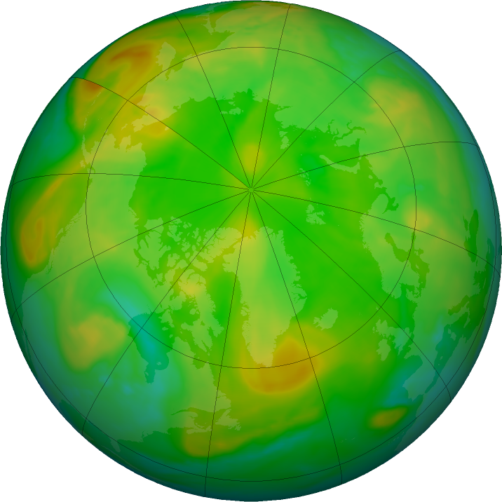 Arctic ozone map for 15 June 2022